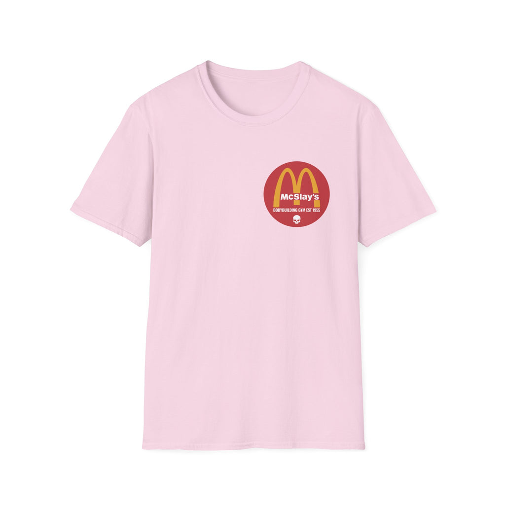 McSlays Gym Badge Graphic Vintage Gym T-Shirt