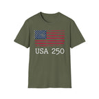 USA 250 Strength Freedom Stars Vintage Gym T-Shirt