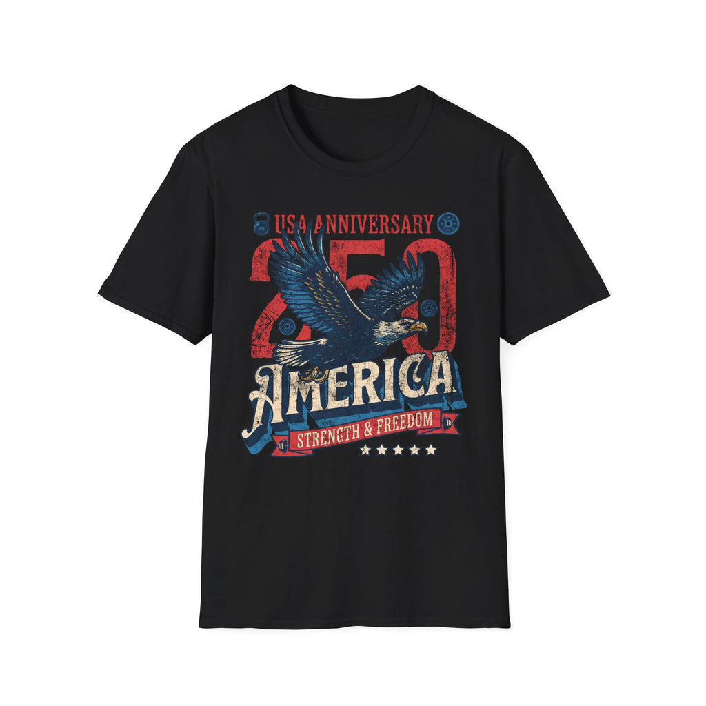 America USA 250 Strength Freedom Vintage Gym T-Shirt