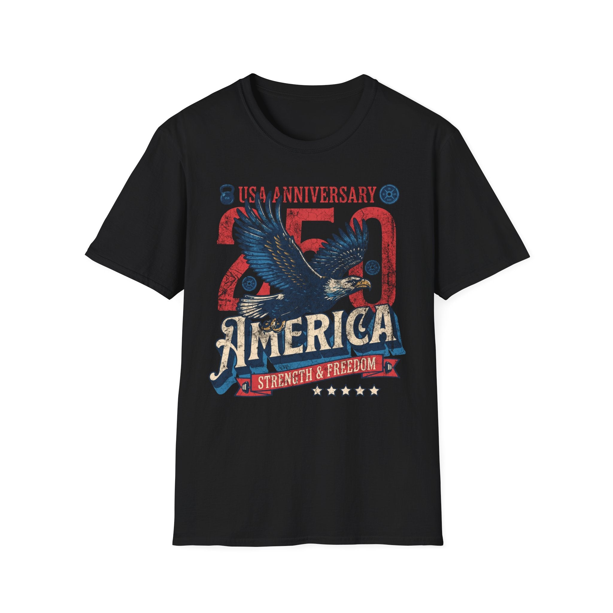 America USA 250 Strength Freedom Vintage Gym T-Shirt