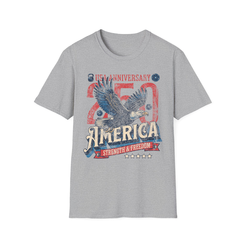 America USA 250 Strength Freedom Vintage Gym T-Shirt