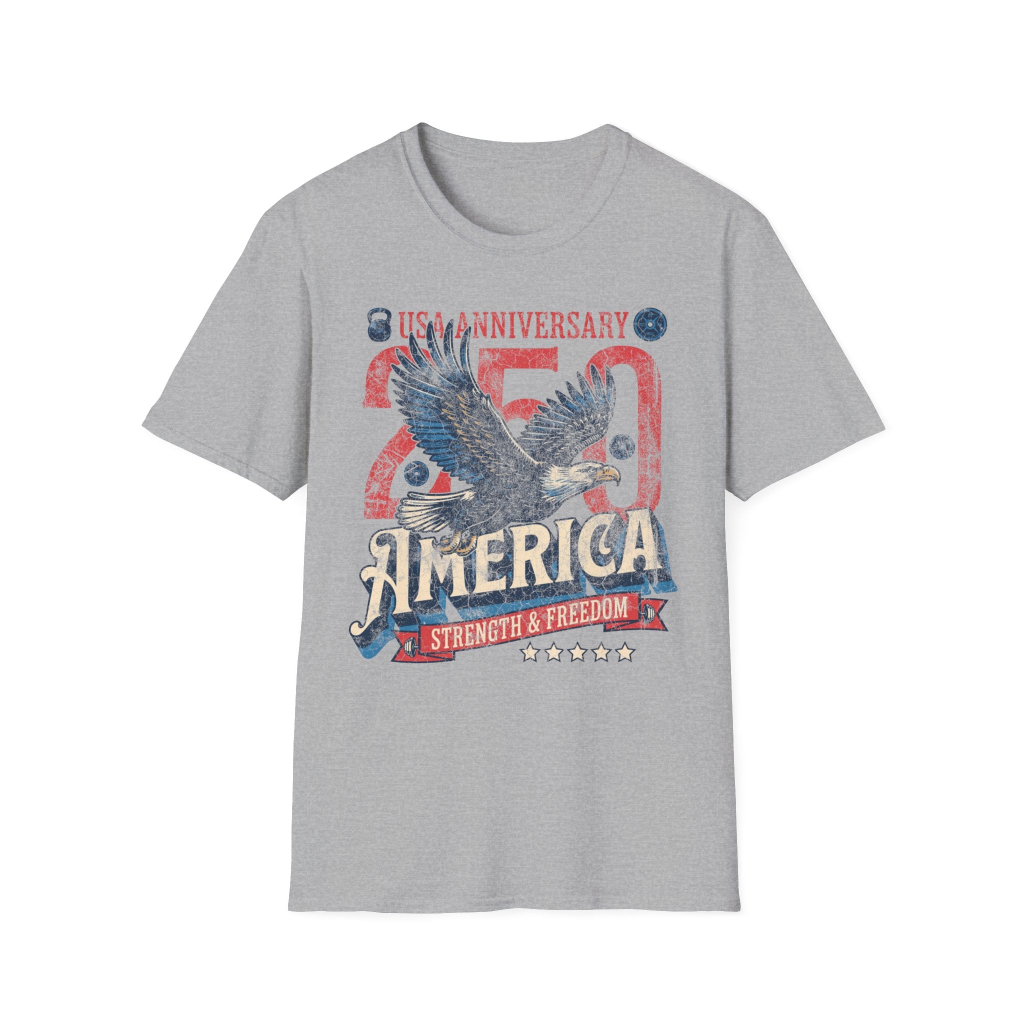 America USA 250 Strength Freedom Vintage Gym T-Shirt