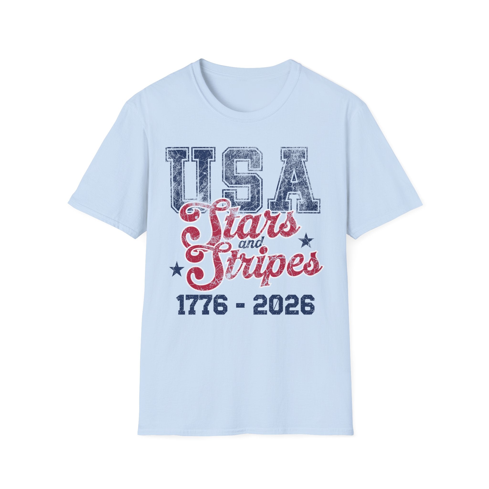 USA 250 Stars Stripes Graphic Vintage Gym T-Shirt