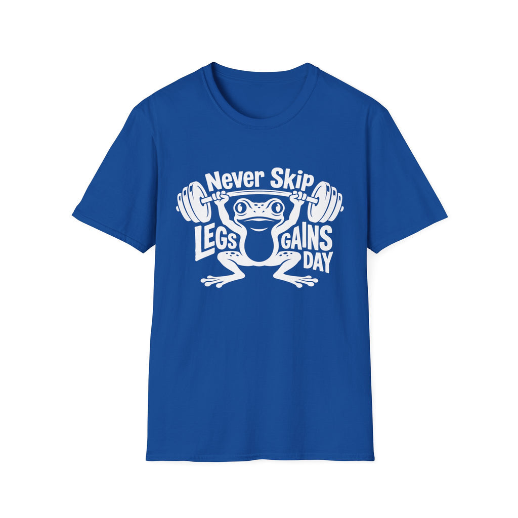 Never Skip Leg Day white Gym T-Shirt