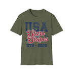 USA 250 Stars Stripes Graphic Vintage Gym T-Shirt
