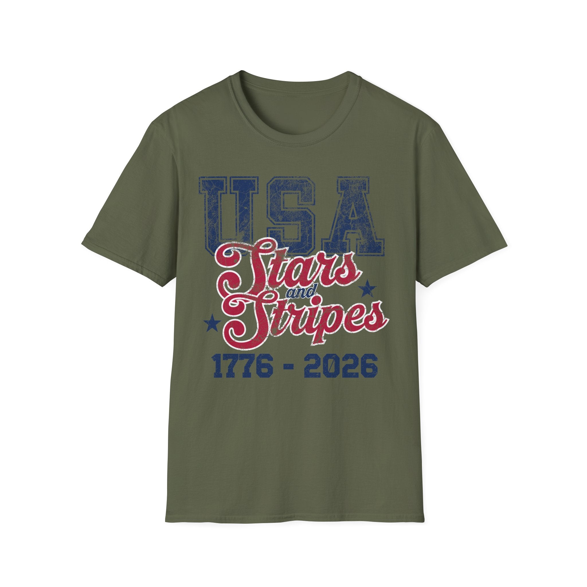 USA 250 Stars Stripes Graphic Vintage Gym T-Shirt