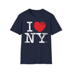 I Love NY Grunge White Designer Gymwear T-Shirt