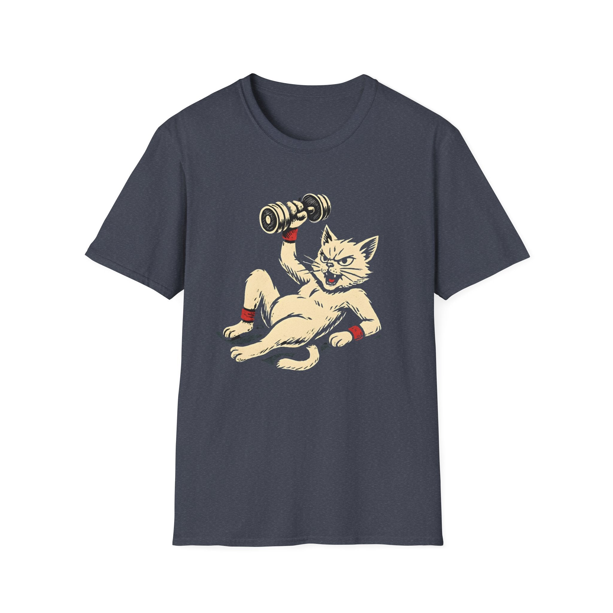 Cat Lifts Dumbbell T-Shirt
