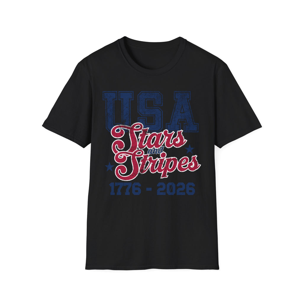 USA 250 Stars Stripes Graphic Vintage Gym T-Shirt