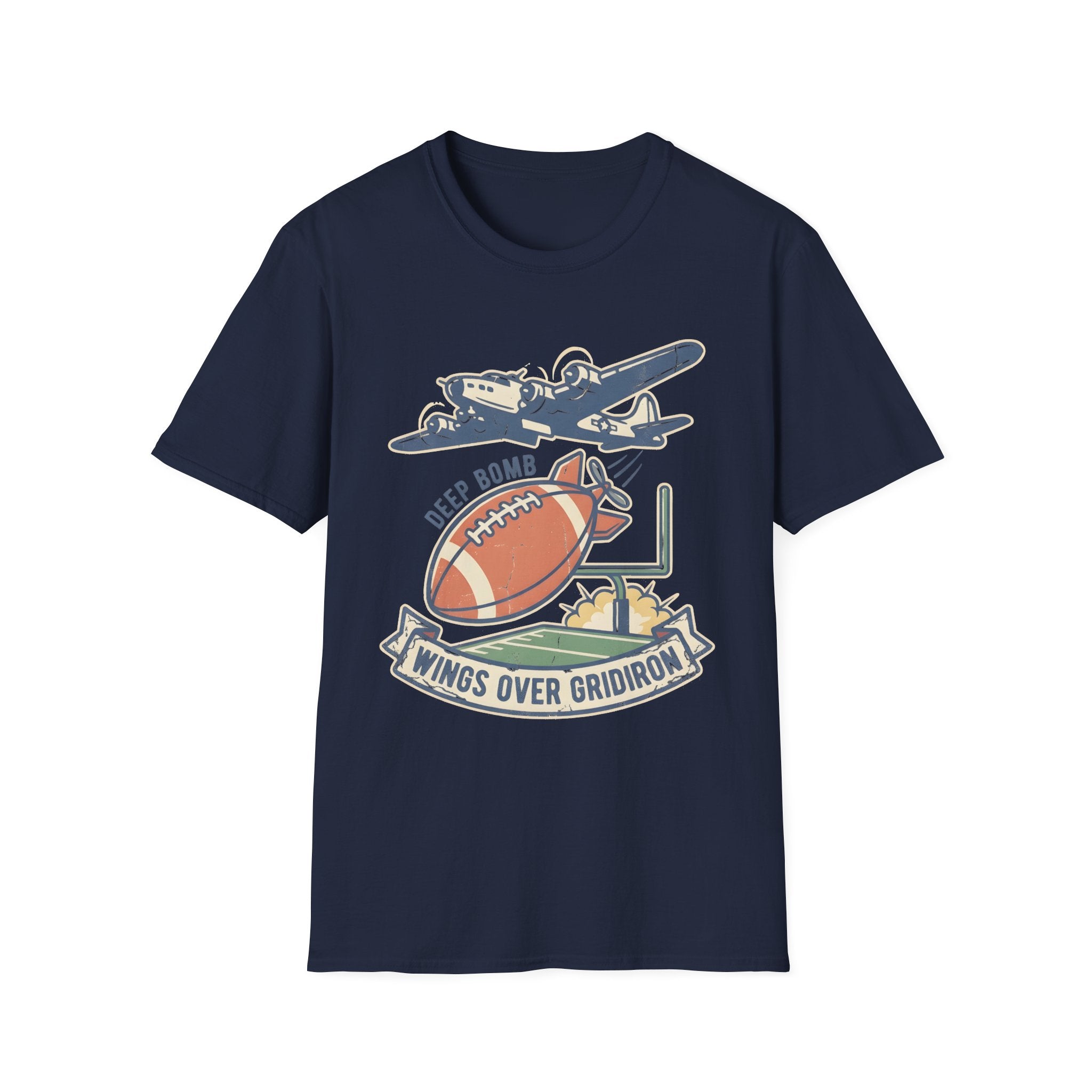 Gridiron Deep Bomb Retro Vintage Gym T-Shirt