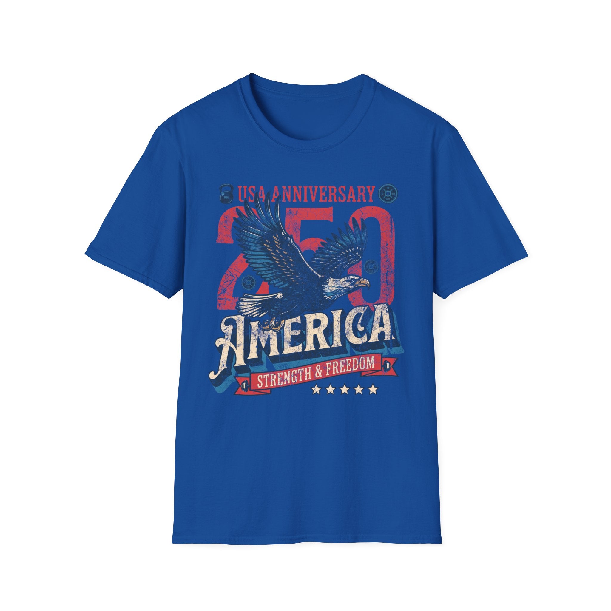 America USA 250 Strength Freedom Vintage Gym T-Shirt