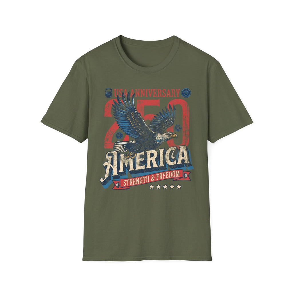 America USA 250 Strength Freedom Vintage Gym T-Shirt