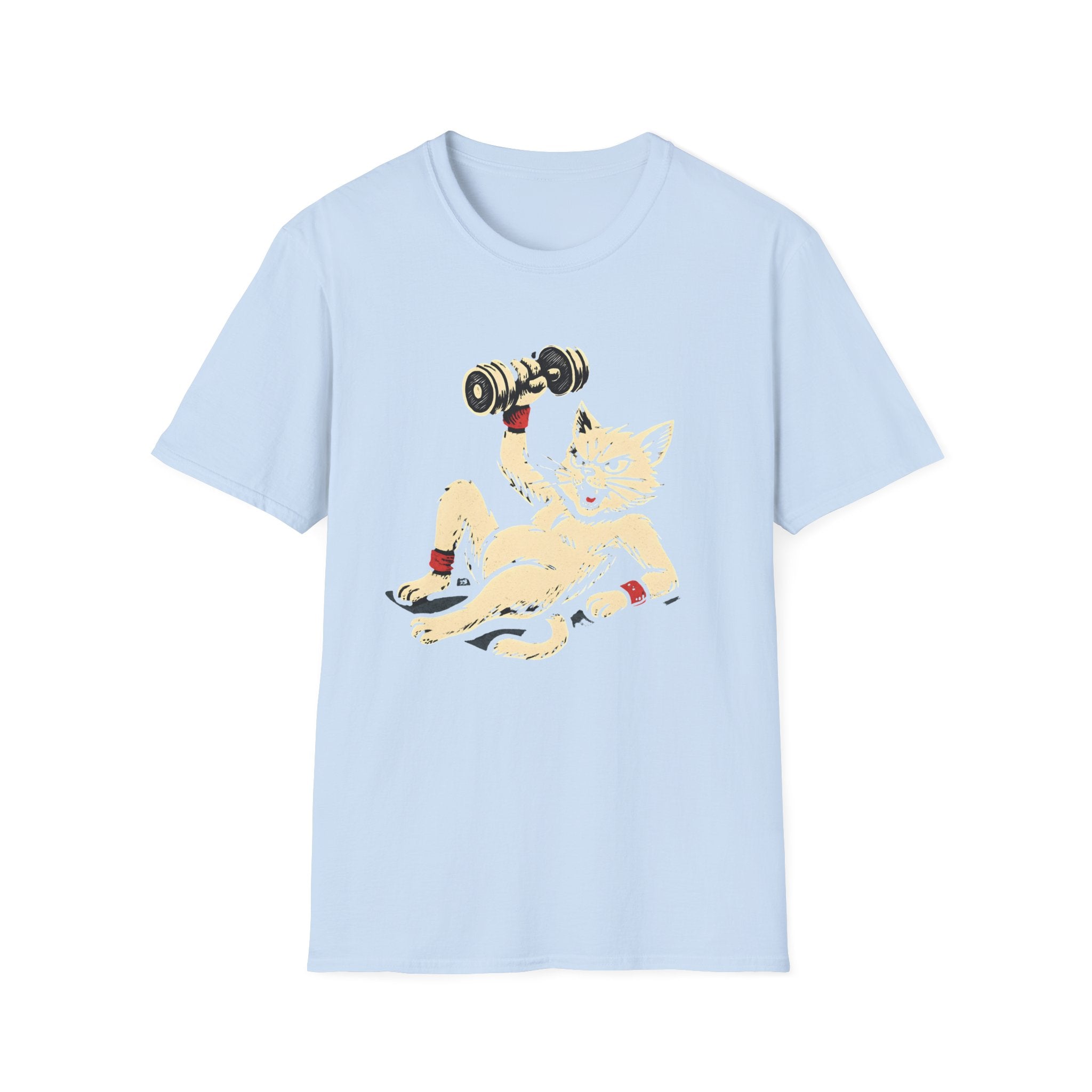 Cat Lifts Dumbbell T-Shirt