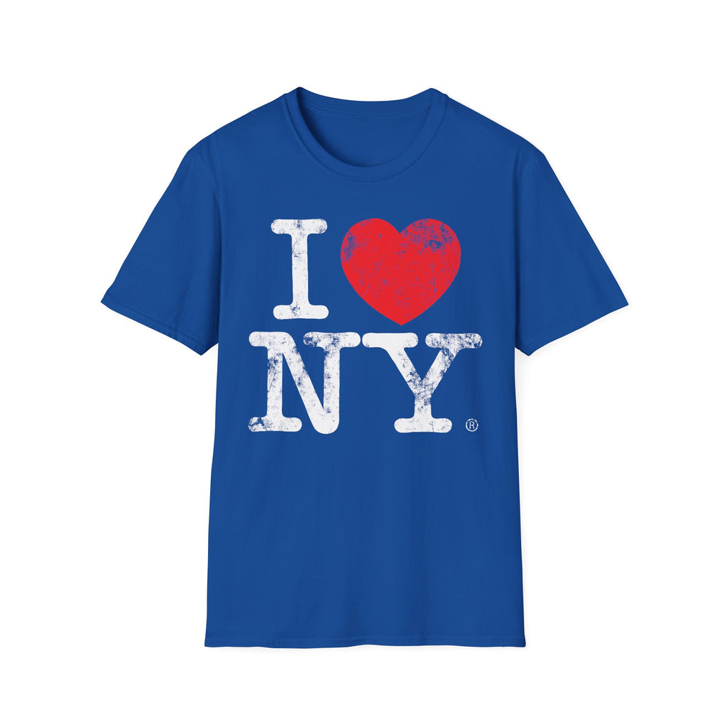 I Love NY Grunge White Designer Gymwear T-Shirt