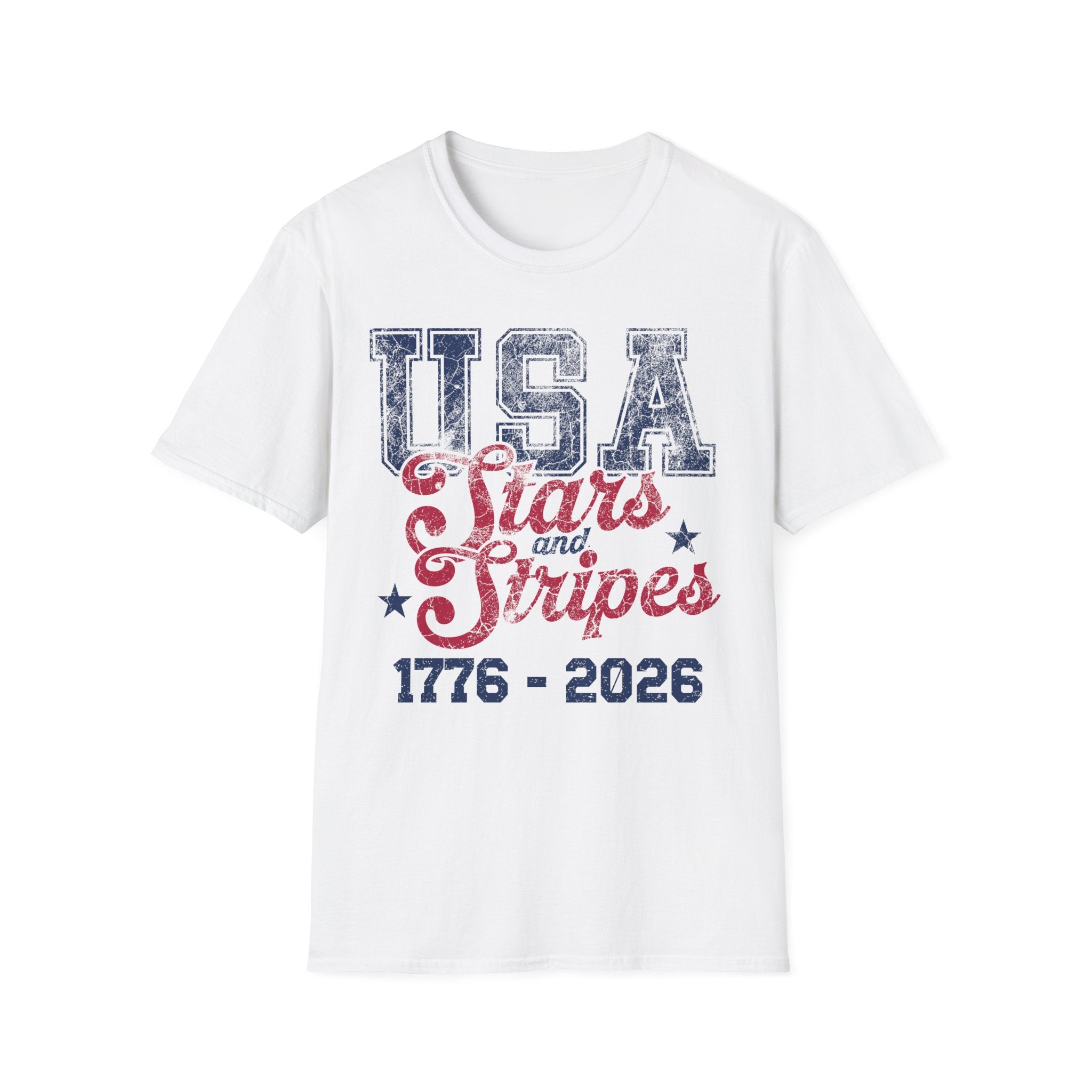 USA 250 Stars Stripes Graphic Vintage Gym T-Shirt