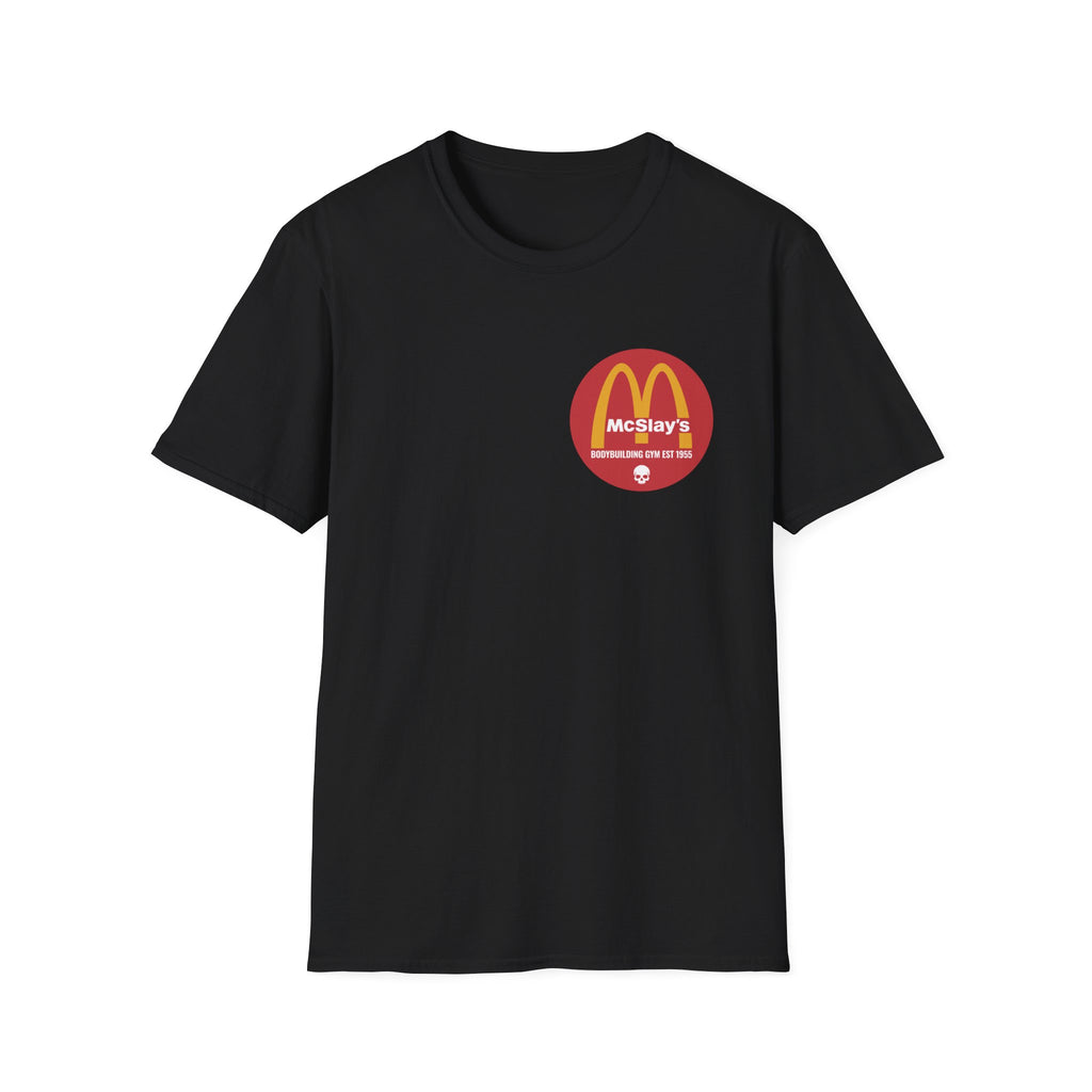 McSlays Gym Badge Graphic Vintage Gym T-Shirt