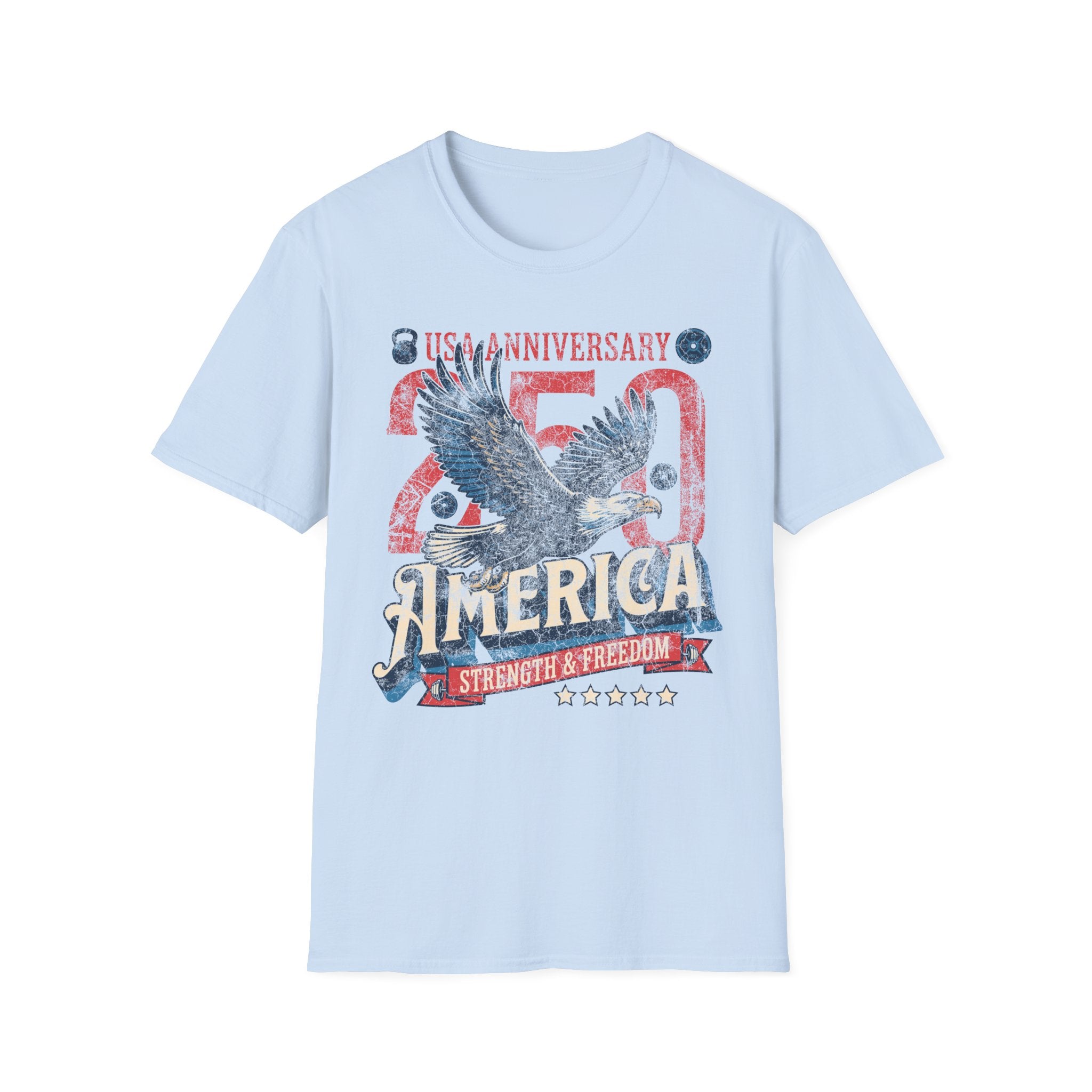 America USA 250 Strength Freedom Vintage Gym T-Shirt