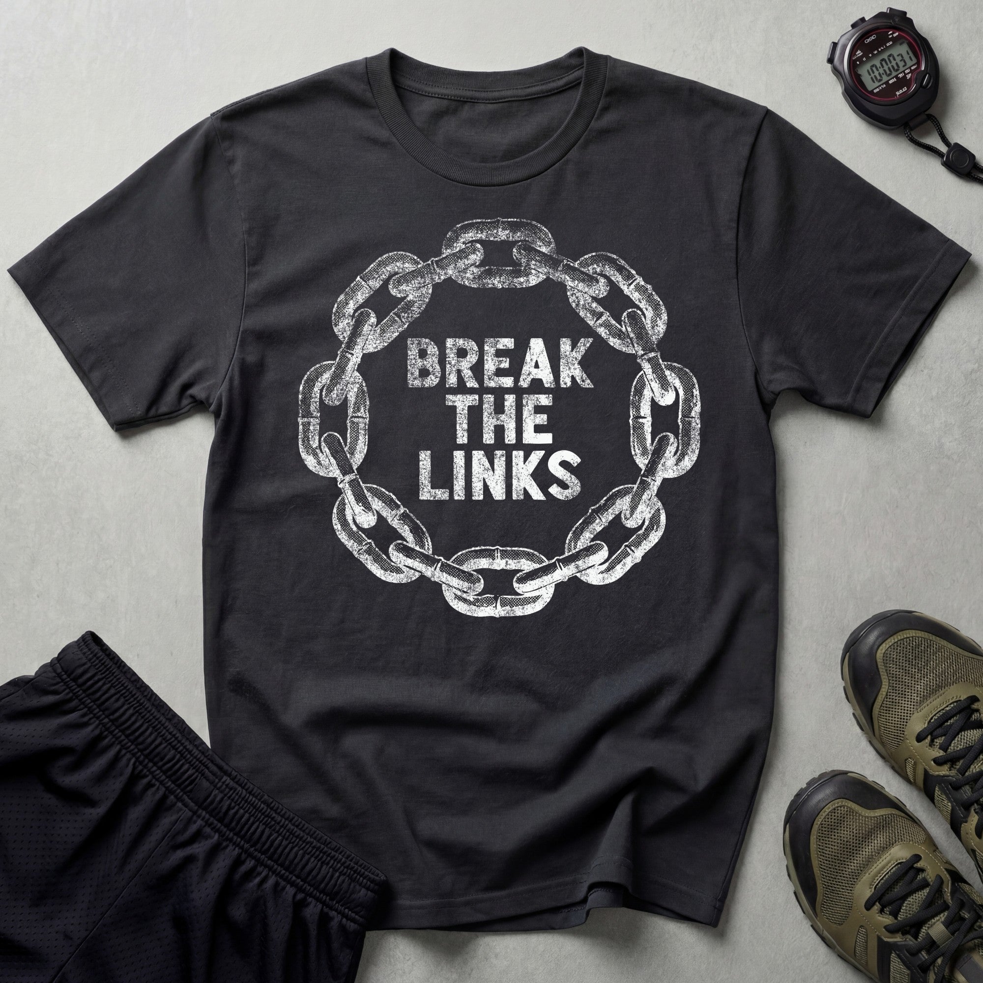 Break The Links Workout Black T-Shirt