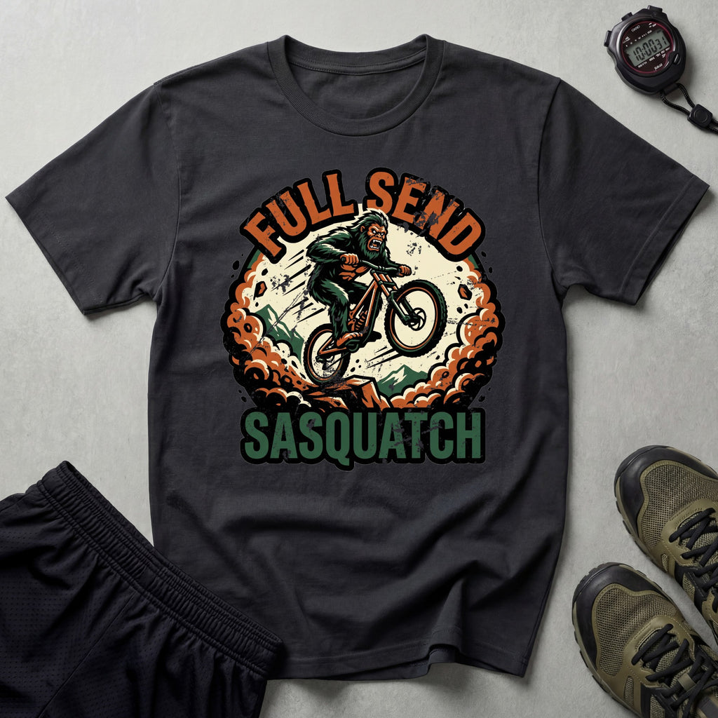 Full Send Sasquatch Mountain Biking T-Shirt