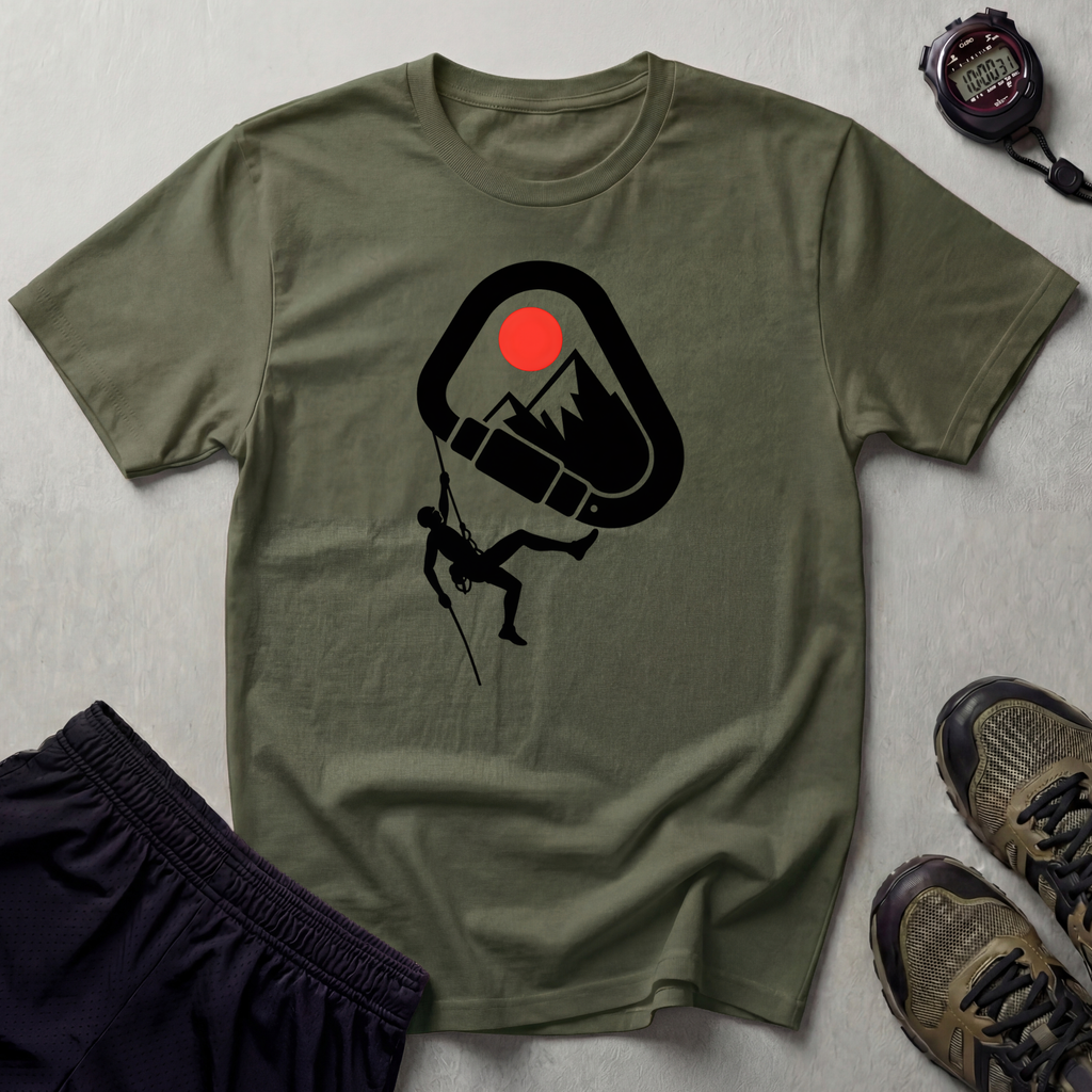 Rappelling climber silhouette T-Shirt
