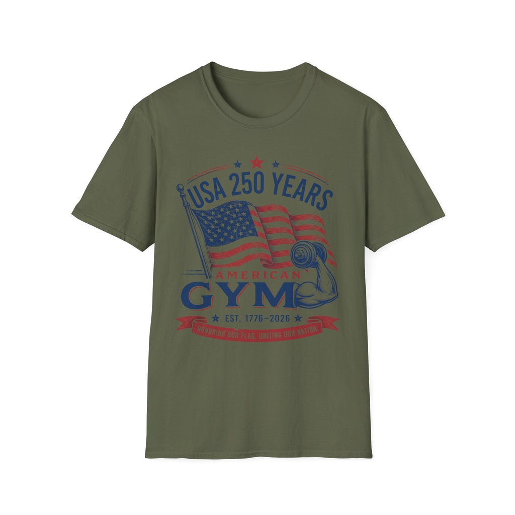 USA 250 America Gym Graphic Retro Gym T-Shirt