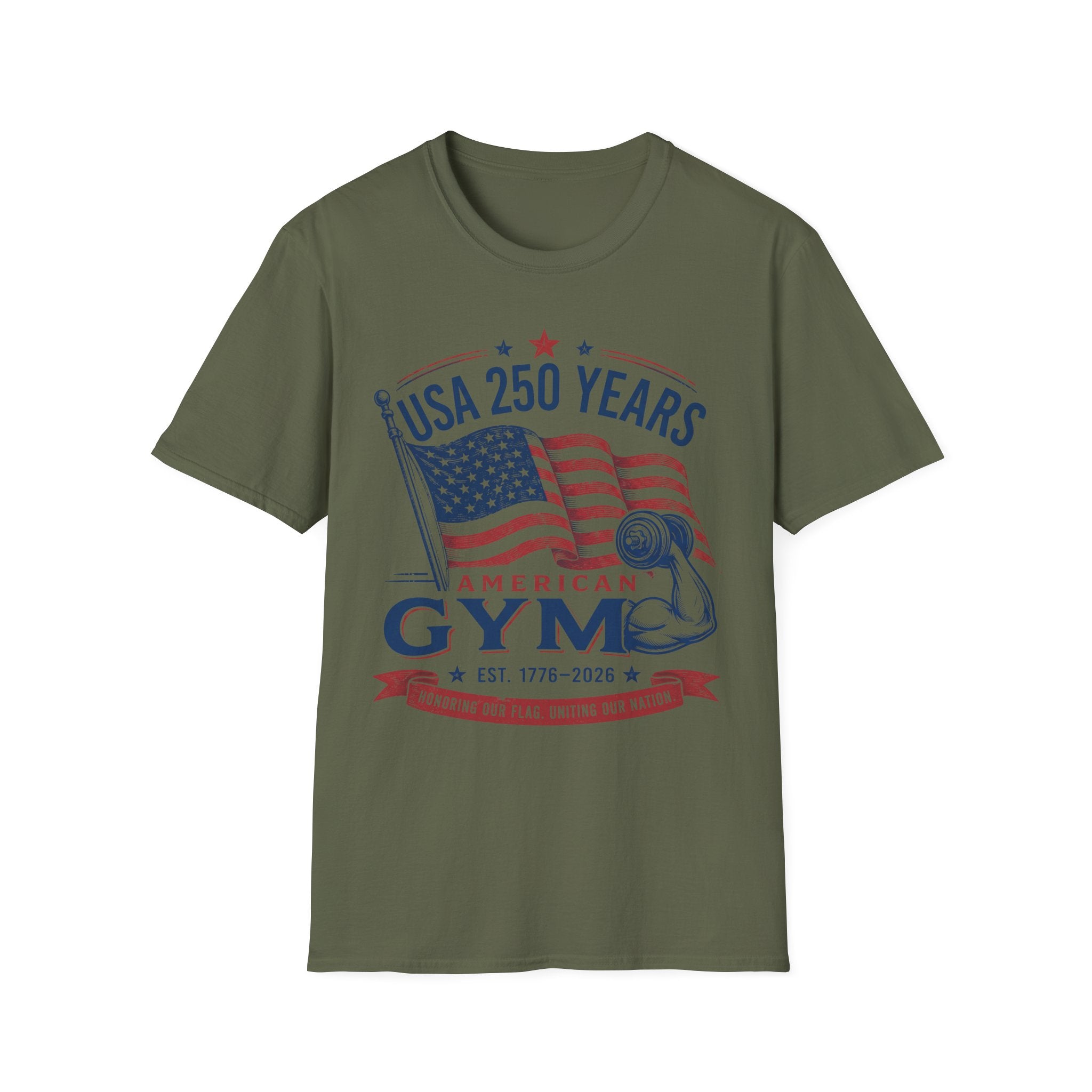 USA 250 America Gym Graphic Retro Gym T-Shirt
