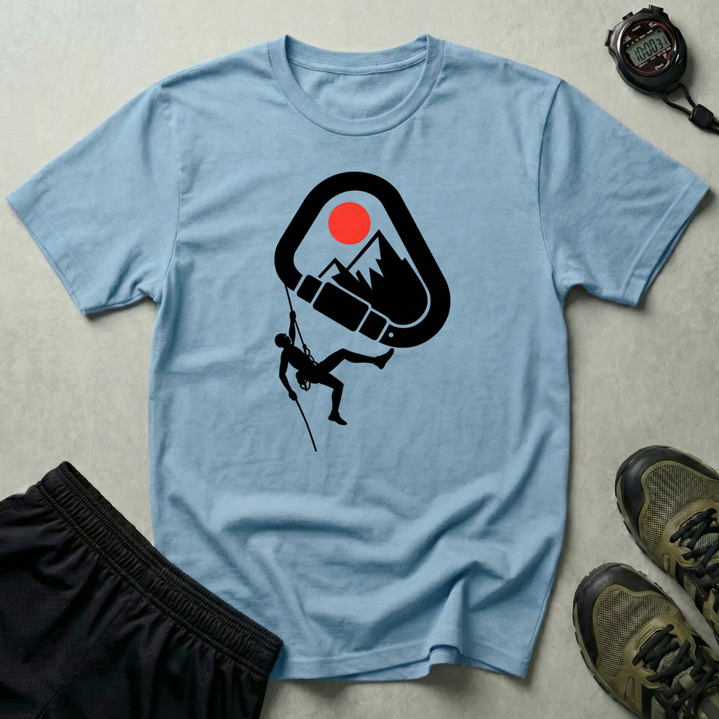 Rappelling climber silhouette T-Shirt