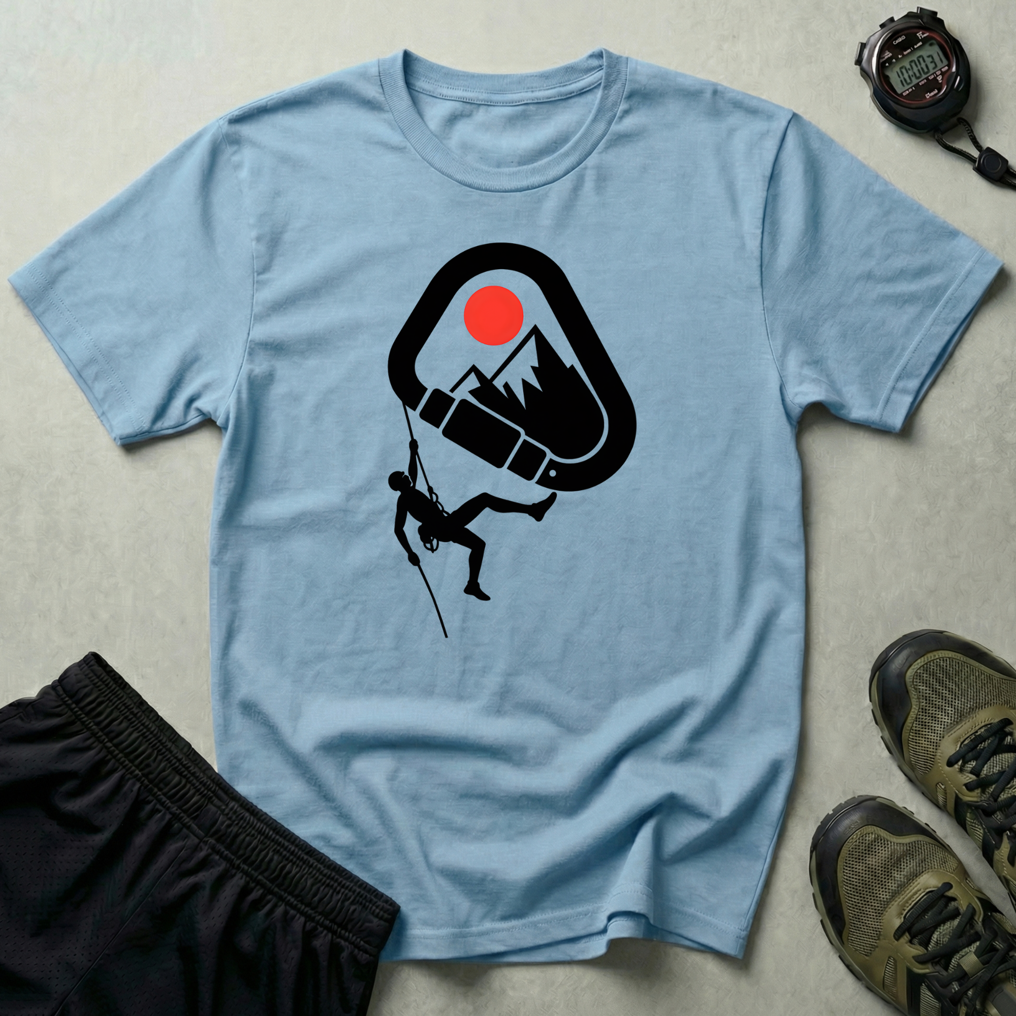 Rappelling climber silhouette T-Shirt