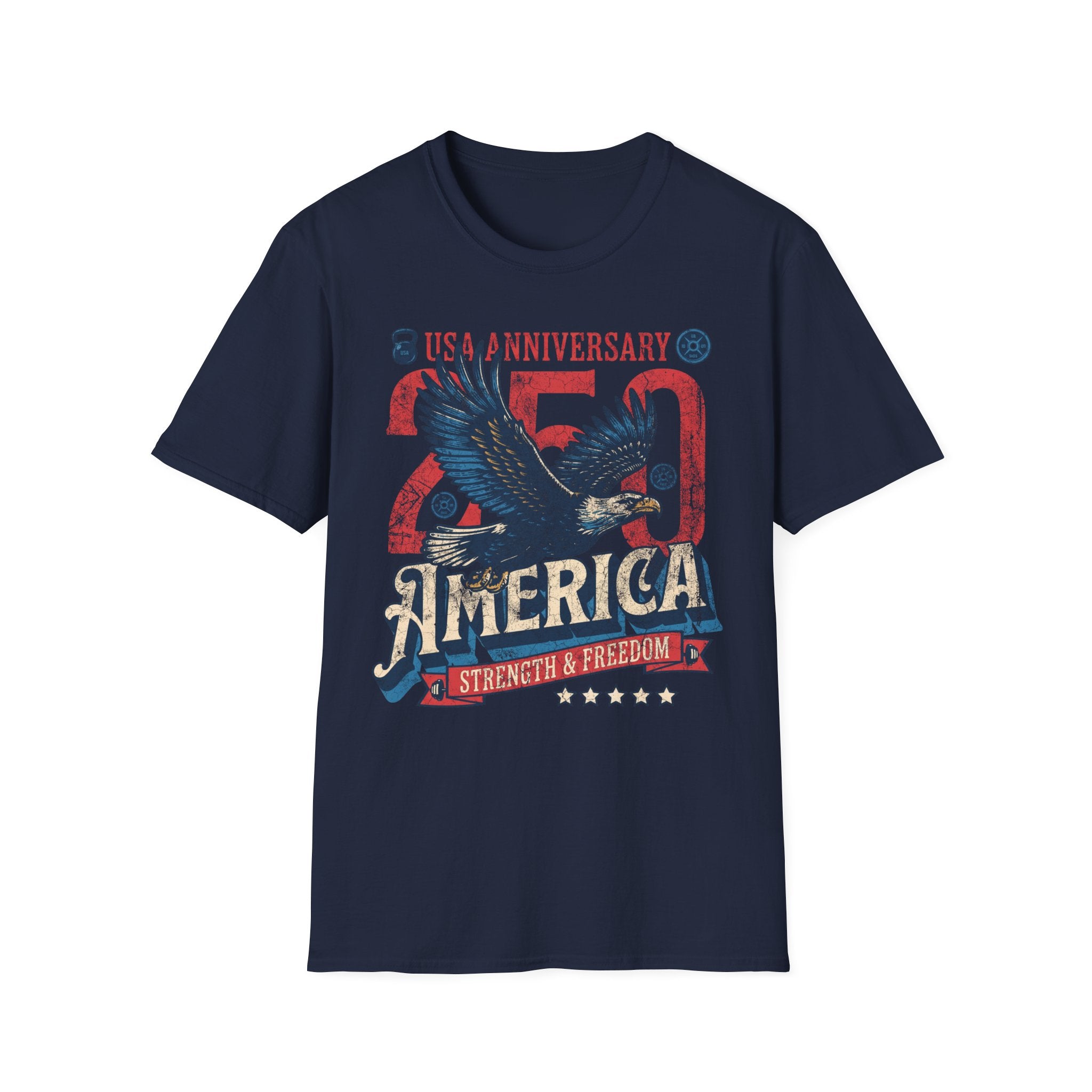 America USA 250 Strength Freedom Vintage Gym T-Shirt