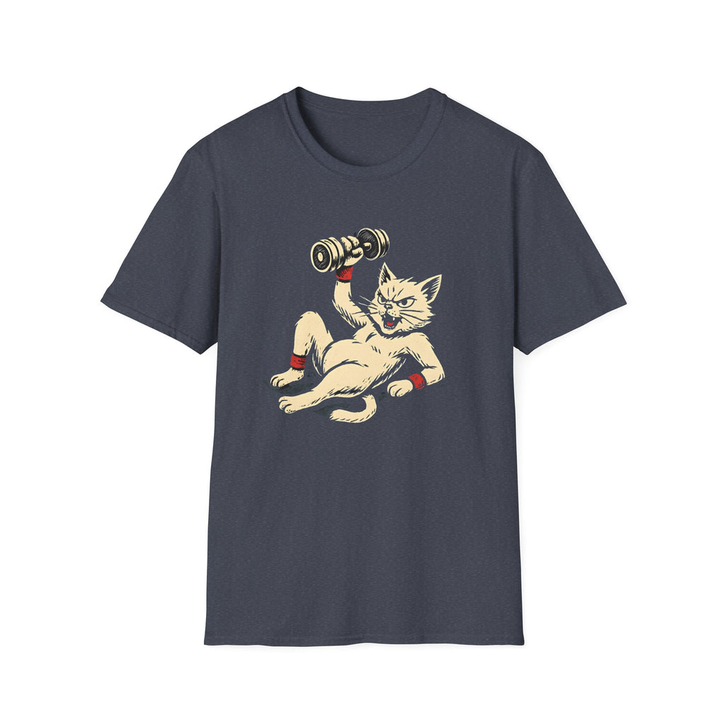Cat Lifts Dumbbell T-Shirt