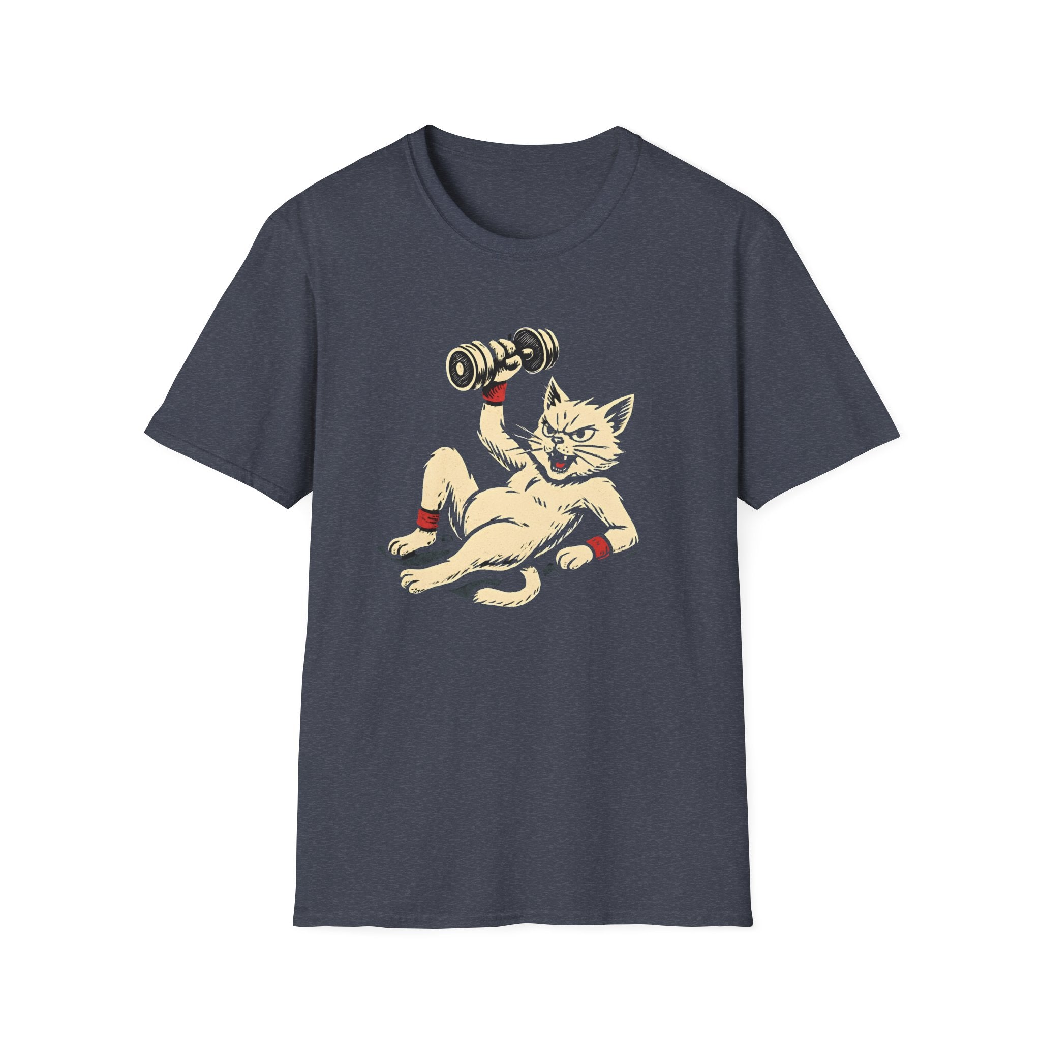 Cat Lifts Dumbbell T-Shirt