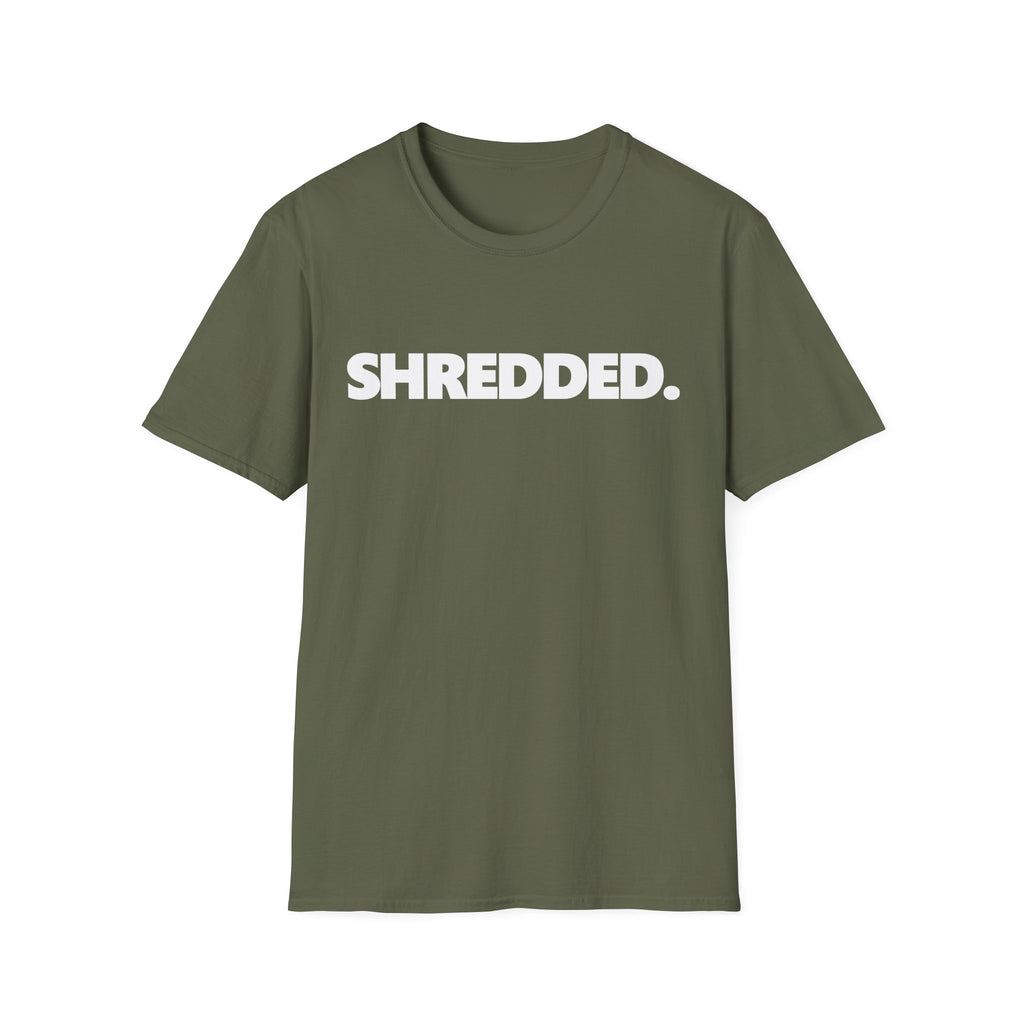 SHREDDED Typographic Bodybuilding Vintage Gym T-Shirt