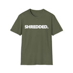SHREDDED Typographic Bodybuilding Vintage Gym T-Shirt