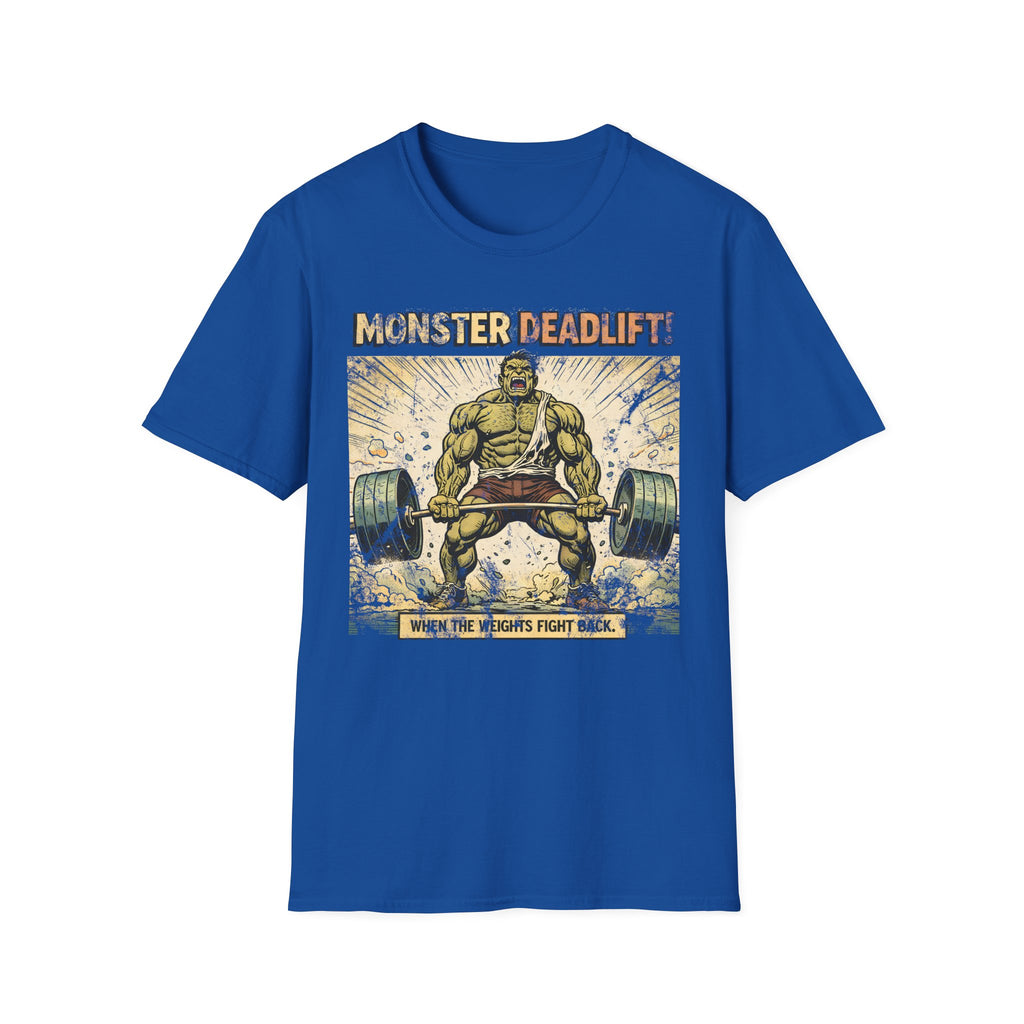 Retro Comic Monster Deadlift Gymwear T-Shirt