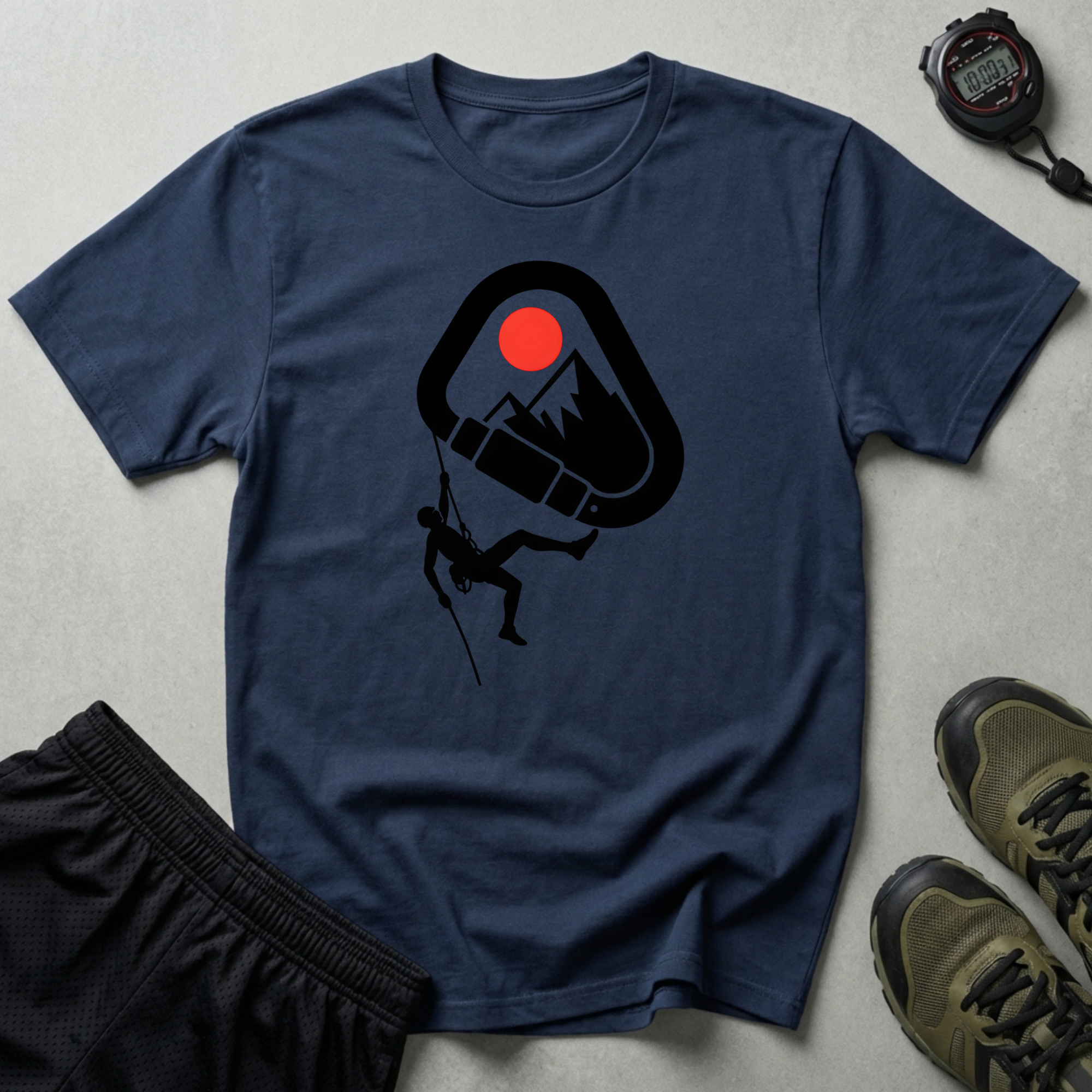 Rappelling climber silhouette T-Shirt