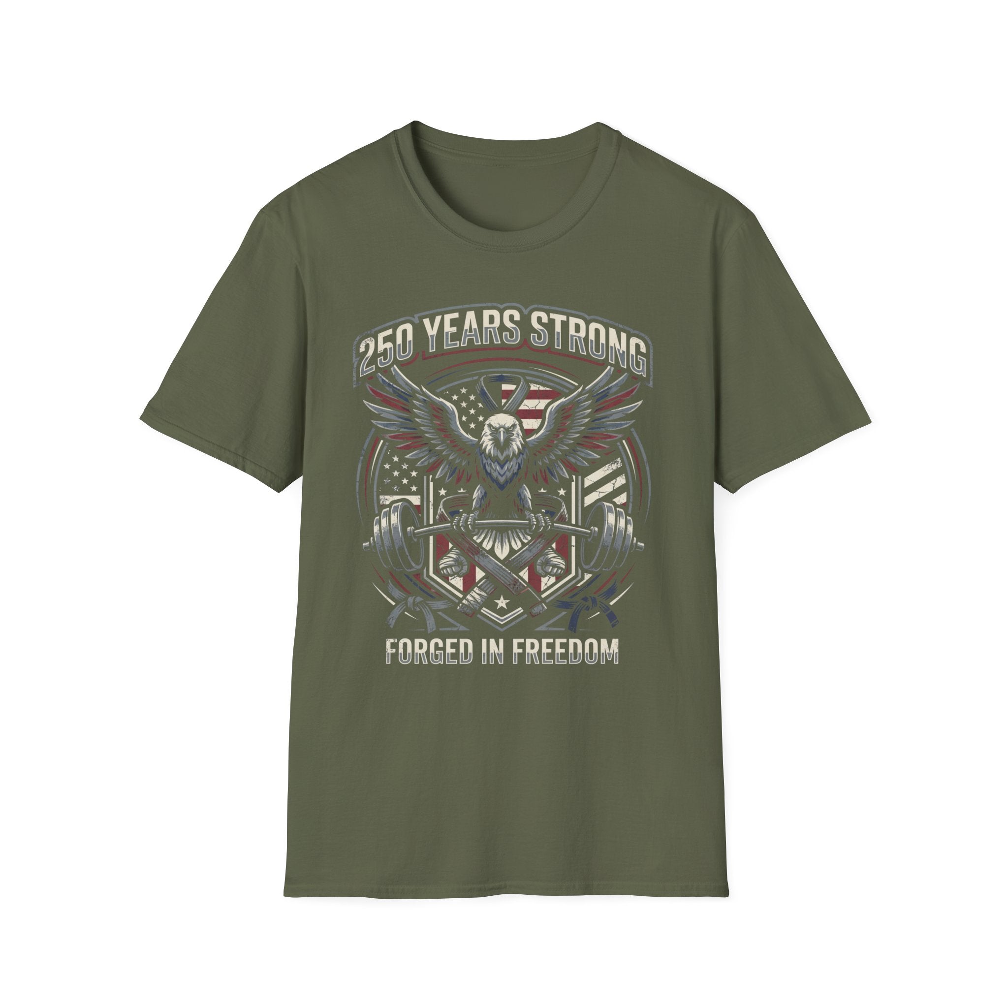 USA 250 Freedom Forged Gym Vintage Gym T-Shirt