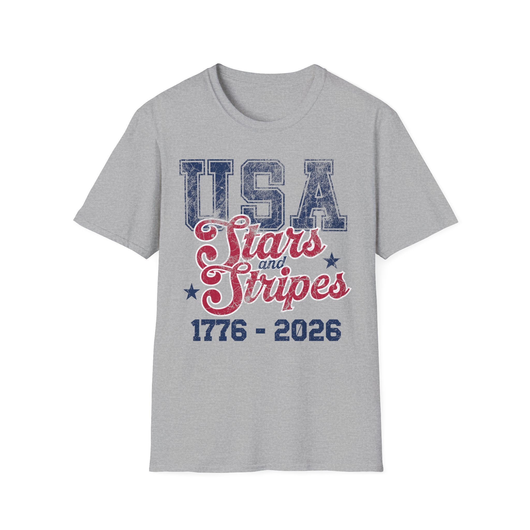 USA 250 Stars Stripes Graphic Vintage Gym T-Shirt