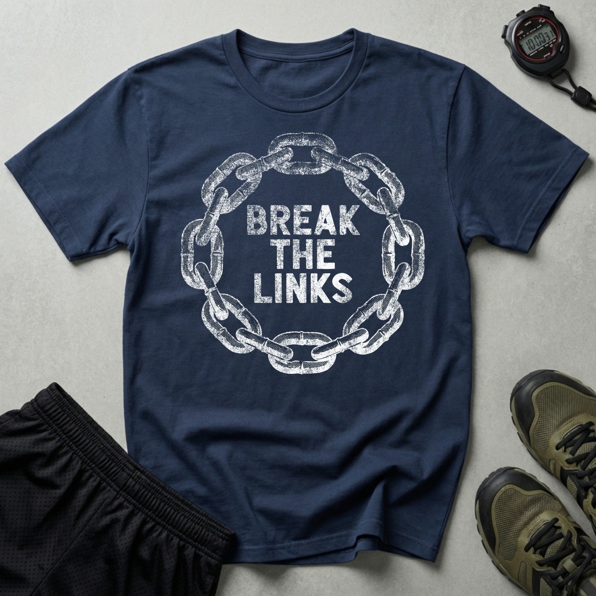 Break The Links Workout Black T-Shirt