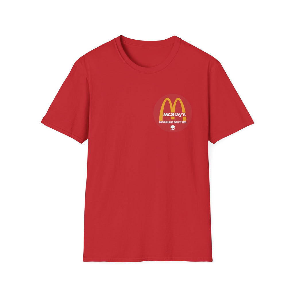 McSlays Gym Badge Graphic Vintage Gym T-Shirt