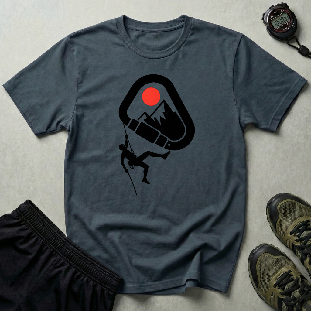 Rappelling climber silhouette T-Shirt