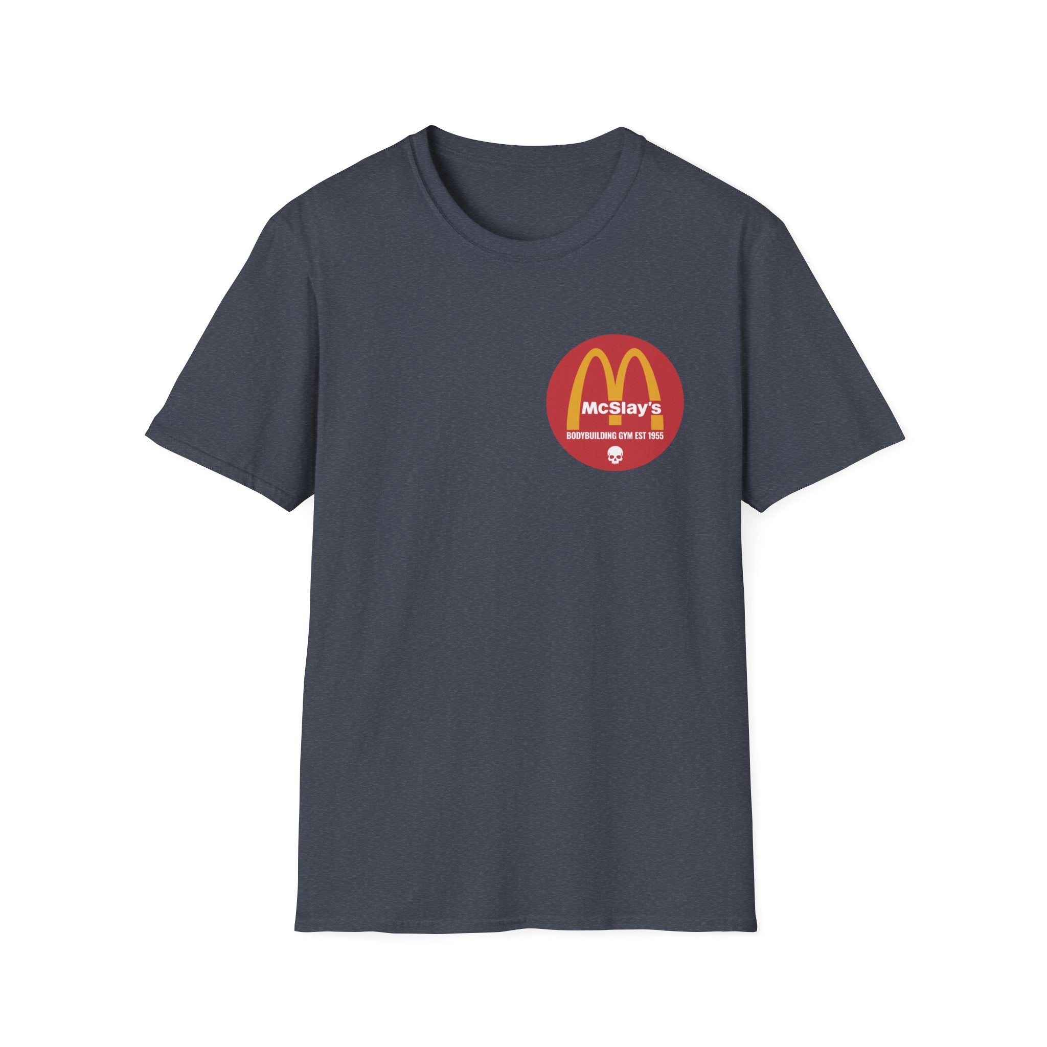 McSlays Gym Badge Graphic Vintage Gym T-Shirt