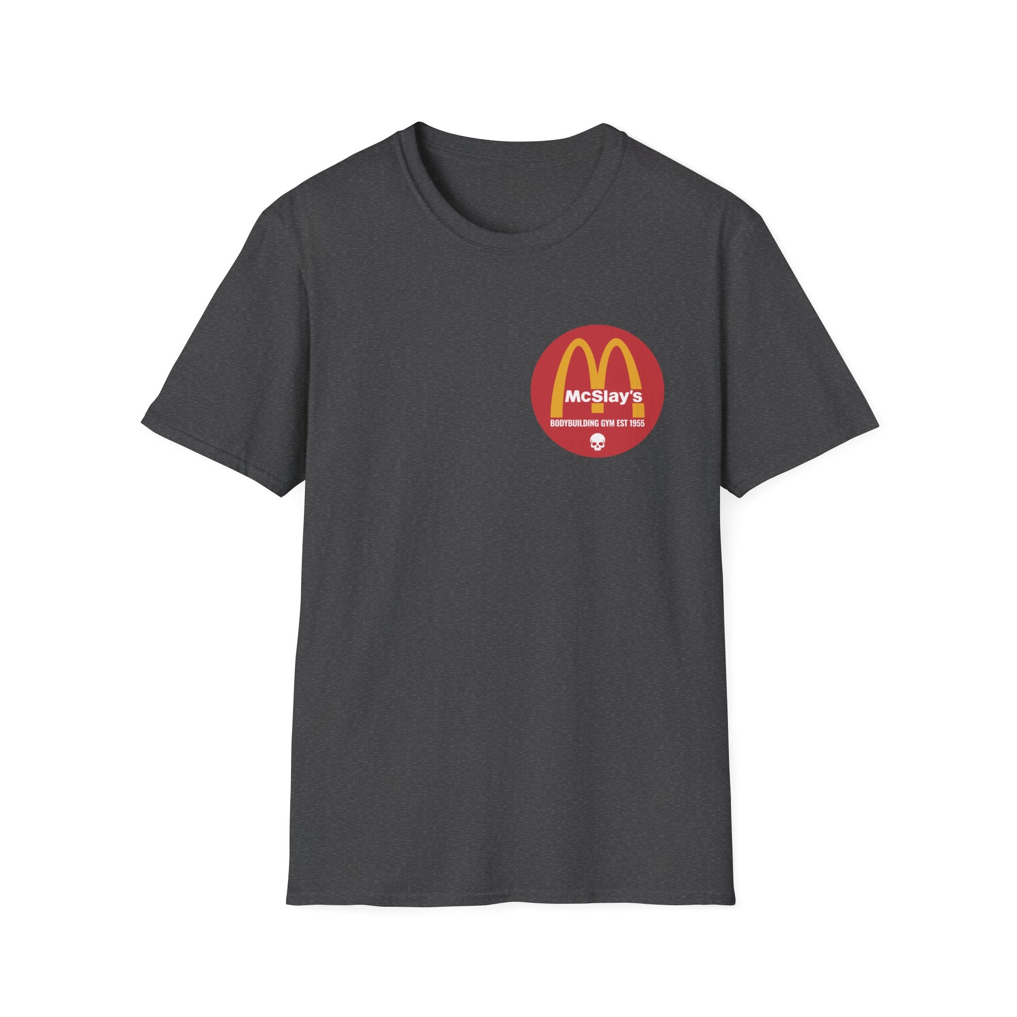 McSlays Gym Badge Graphic Vintage Gym T-Shirt