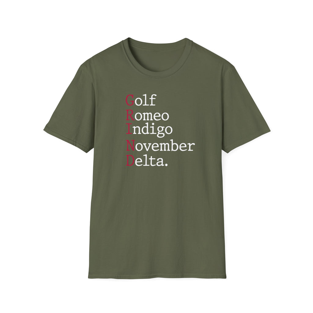 GRIND Phonetic Typographic Vintage Gym T-Shirt