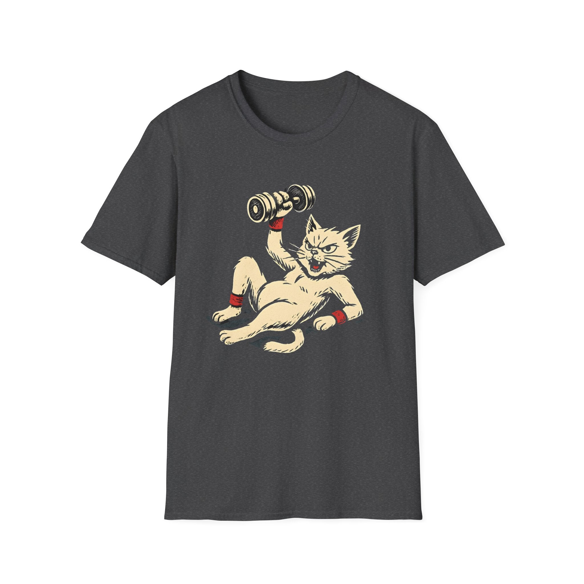 Cat Lifts Dumbbell T-Shirt