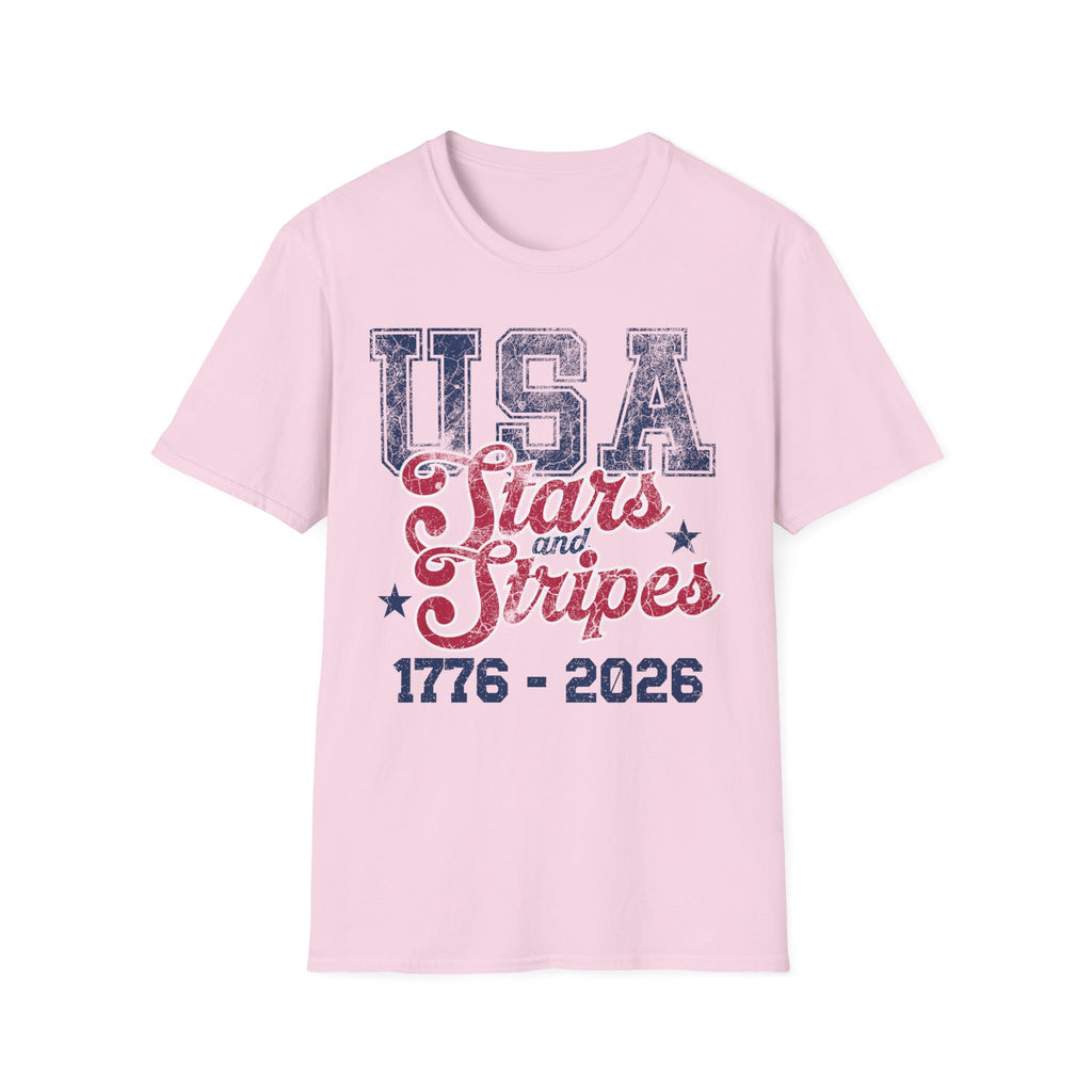 USA 250 Stars Stripes Graphic Vintage Gym T-Shirt