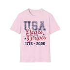 USA 250 Stars Stripes Graphic Vintage Gym T-Shirt