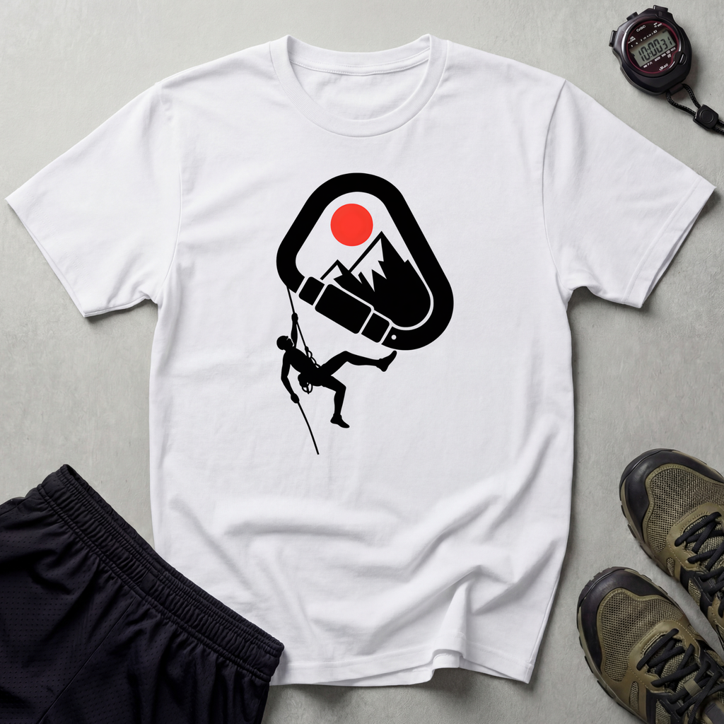 Rappelling climber silhouette T-Shirt