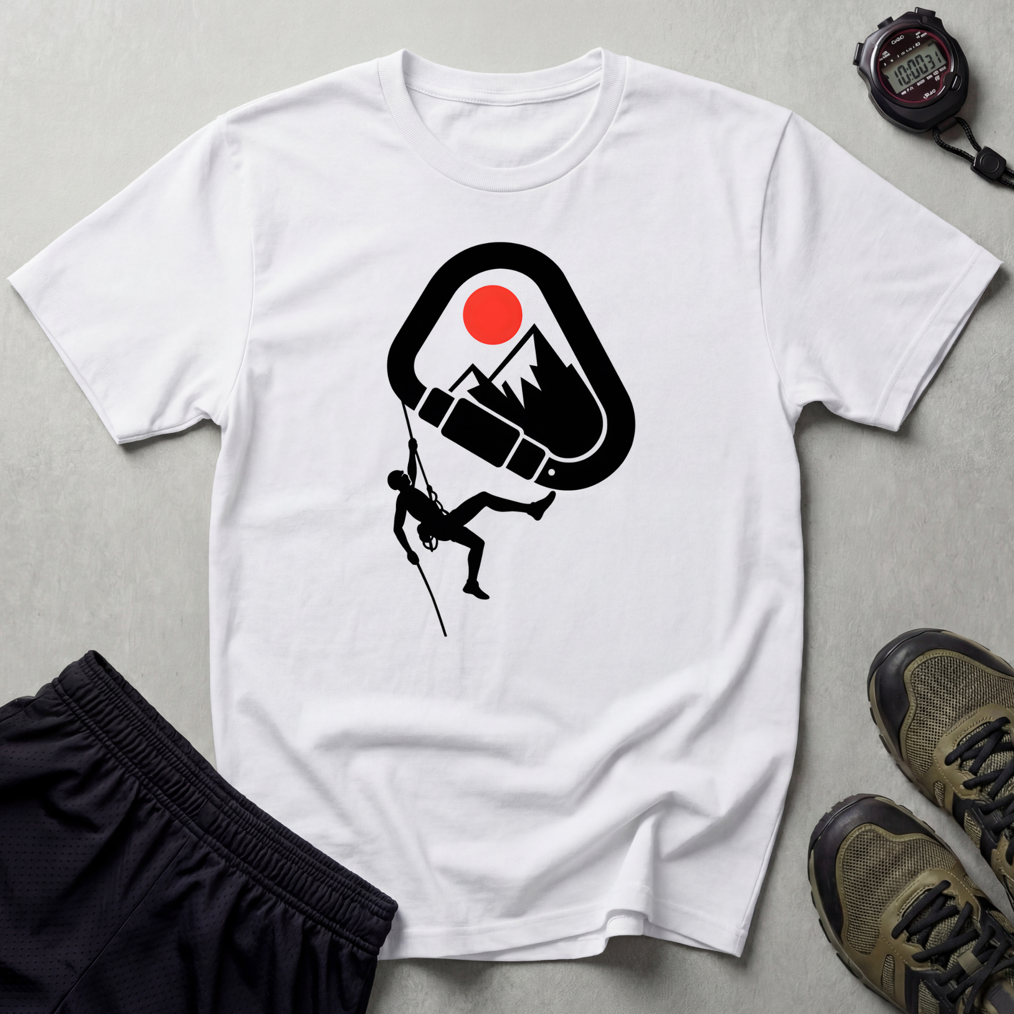 Rappelling climber silhouette T-Shirt