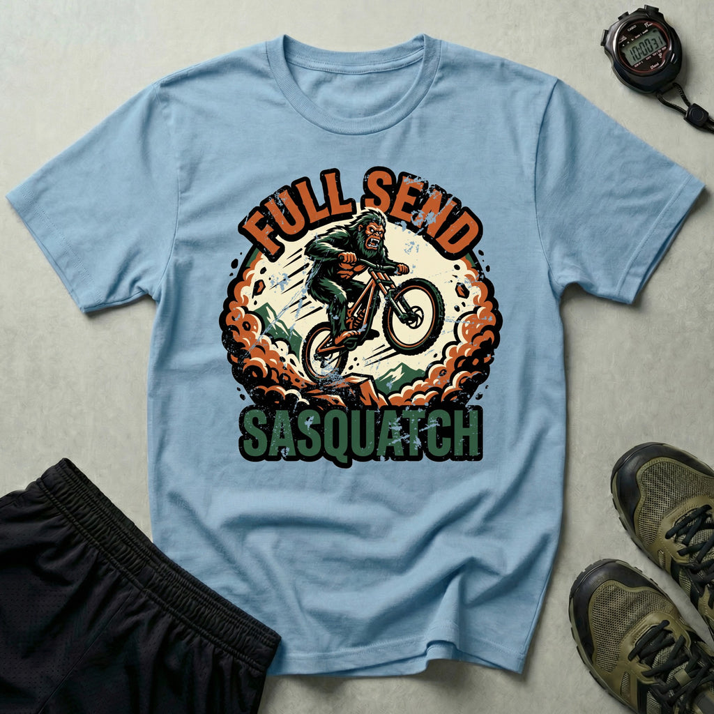 Full Send Sasquatch Mountain Biking T-Shirt