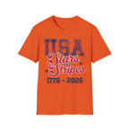 USA 250 Stars Stripes Graphic Vintage Gym T-Shirt